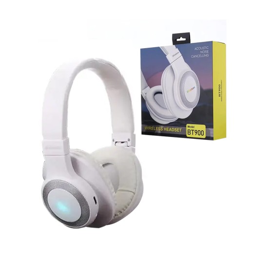 Wireless Headset BT-900 Acoustic Noise Cancelling White